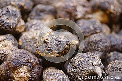 Black maca, a health medicine is sold in the New Year market. Stock Photo