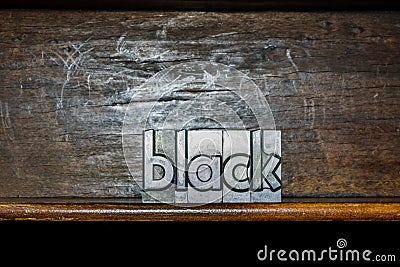 Black made with metalic types Stock Photo