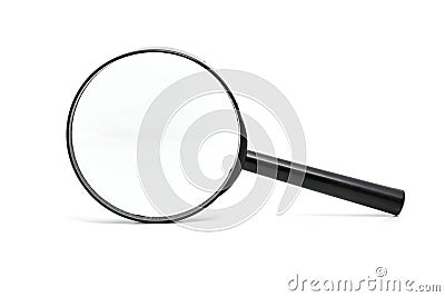 Black magnifying glass Stock Photo