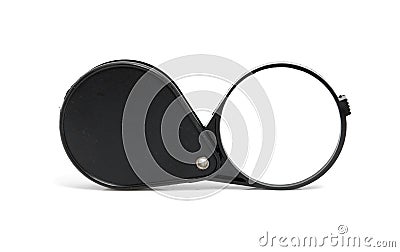 Black magnifying glass Stock Photo