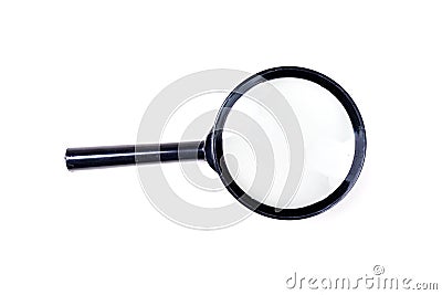 Black magnifying glass Stock Photo