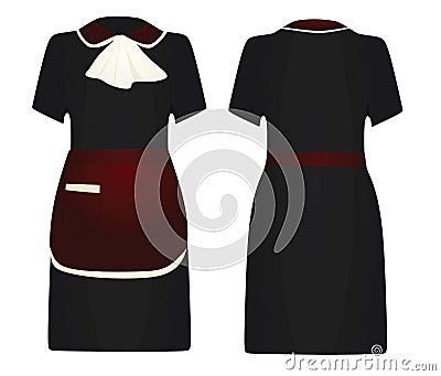 Black maid uniform Vector Illustration
