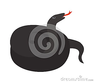 Black mamba uncoiled reptile ready to strike snake dangerous venomous animal vector. Vector Illustration