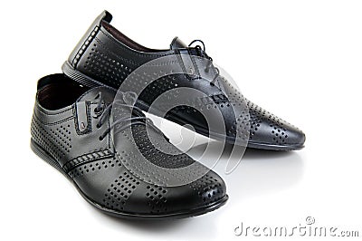 Black man shoes classic casual Stock Photo
