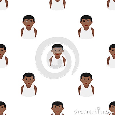 Black Man with Undershirt Seamless Pattern Vector Illustration