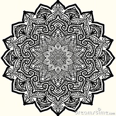 Black Mandala for decorative ornamental Stock Photo
