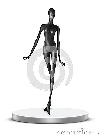 Black mannequin. Mannequin for showcase of clothing and footwear stores Vector Illustration