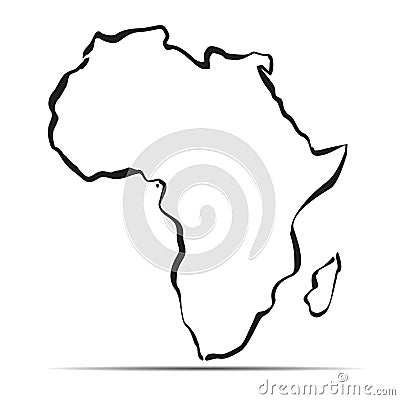 Black Map of Africa. Vector Illustration