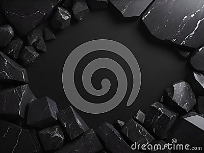 black marble with dark black limestone background for Elegant background for blank copy space. Stock Photo