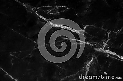 Black marble texture shot through with white deep veining Stock Photo