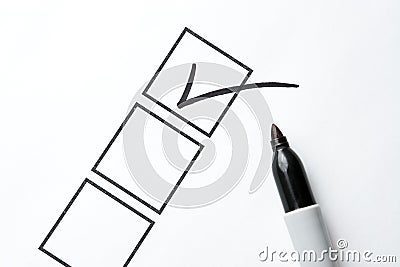 Black Marker with Checkbox and Check Stock Photo