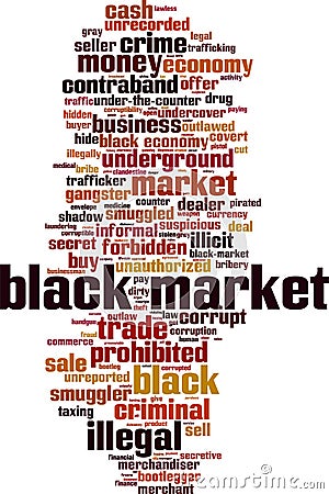 Black market word cloud Vector Illustration