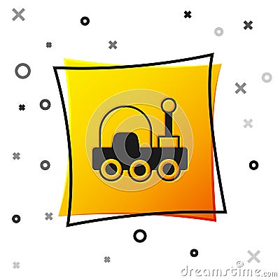 Black Mars rover icon isolated on white background. Space rover. Moonwalker sign. Apparatus for studying planets surface Vector Illustration