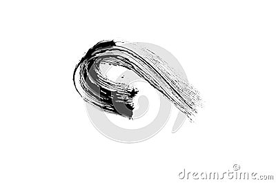 Black mascara brush stroke on white background Cartoon Illustration