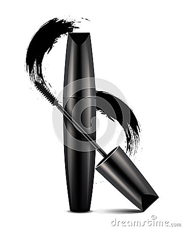 Black mascara mockup Vector Illustration