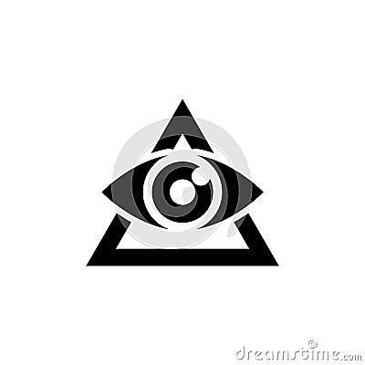 Black Masons symbol All-seeing eye of God icon isolated on white background Vector Illustration