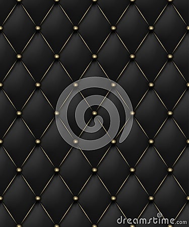 Black matte leather texture seamless pattern. Vip background upholstery rich sofa and luxury sofa. Vector abstract antique Vector Illustration