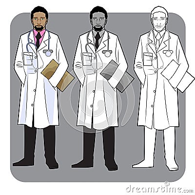 Black medical doctor Vector Illustration