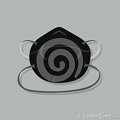 Black medical mask for protection against coronovirus. Stock Photo