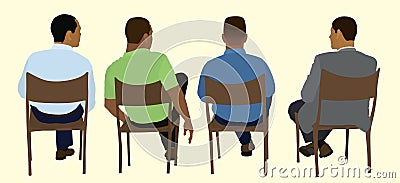 Black Men Sitting in a Meeting Stock Photo