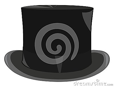 Black mens cylinder hat, icon Vector Illustration