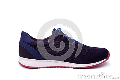 Black mens sport shoes isolate Stock Photo