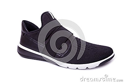 Black mens sport shoes Isolate Stock Photo