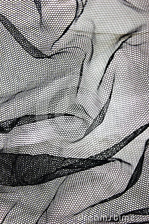 Black mesh cloth texture details view. Stock Photo