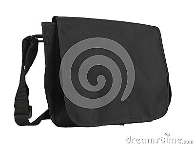 Black Messenger Bag Stock Photo