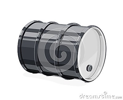 Black metal barrel for oil vector illustration. Vector Illustration