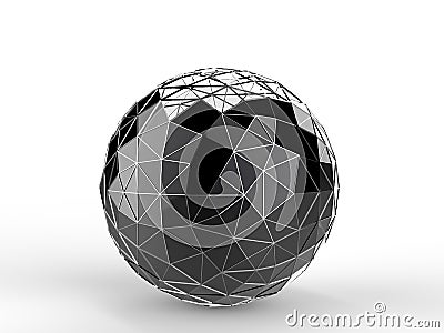 Black metal construct sphere Stock Photo