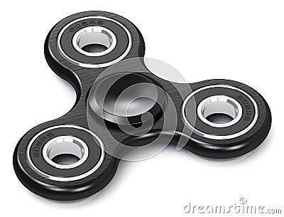 Black metal fidget spinner Cartoon Illustration