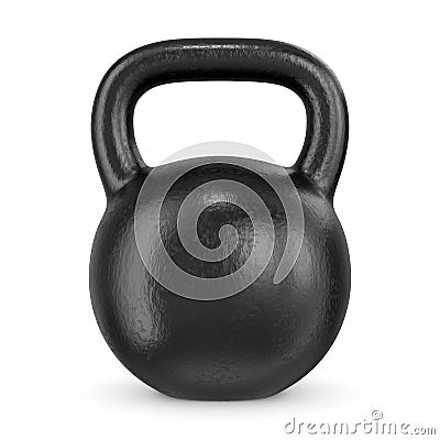 Black metal gym weight kettle bell isolated on white Cartoon Illustration