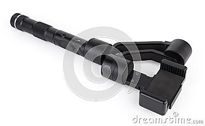 Black metal smartphone stabilizer isolated Stock Photo