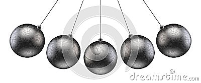 3d rendering. Black metal wrecking ball set collection with clipping path isolated on white background. S&M object concept Stock Photo