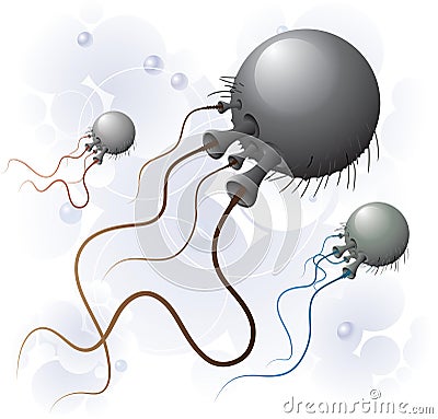 Black microbe Vector Illustration