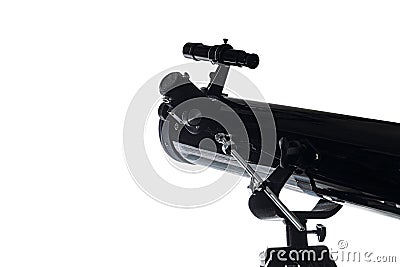 Black mirror telescope on azimuth mount Stock Photo