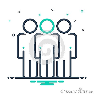 Black mix icon for Accompaniment, company and togetherness Vector Illustration