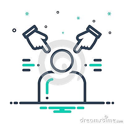 Mix icon for Accusation, allegation and imputation Vector Illustration