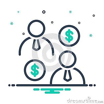 Black mix icon for Business partnership, partners and collaboration Vector Illustration