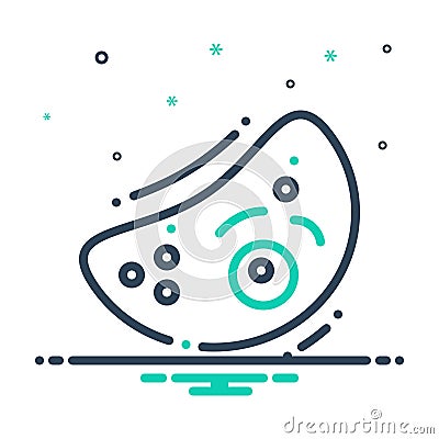 Mix icon for Cell, eukaryote and unicellular Vector Illustration