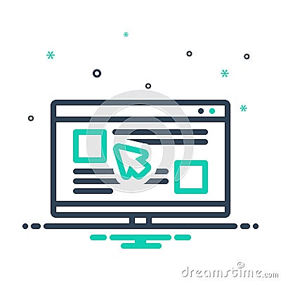 Mix icon for Clickable, browser and pointer Stock Photo
