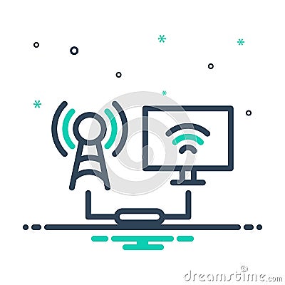 Mix icon for Connected, agglutinate and technology Vector Illustration