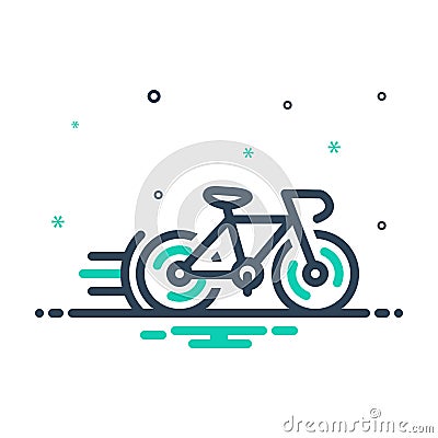 Black mix icon for Cycle Race, bicycle and competition Vector Illustration