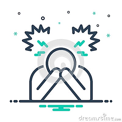 Mix icon for Despair, disappointment and frustration Vector Illustration