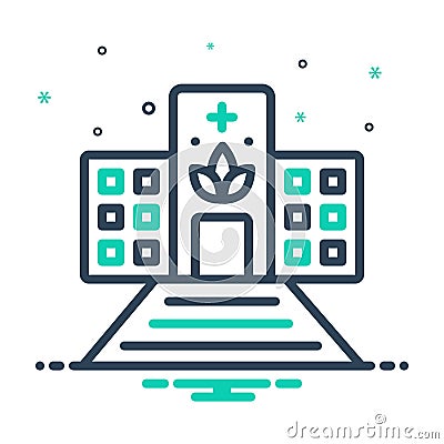 Mix icon for Dispensaries, dispensary and pharmacy Vector Illustration