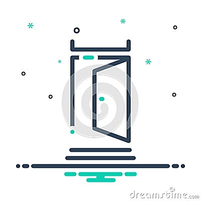 Black mix icon for Door, portal and gateway Vector Illustration