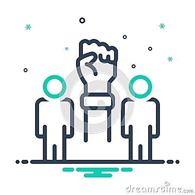 Mix icon for Initiatives, will power and self Vector Illustration