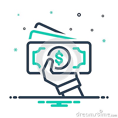 Mix icon for Installments, portion of debts and payment Vector Illustration