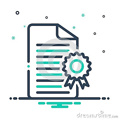 Mix icon for Licensing, certificates and document Vector Illustration